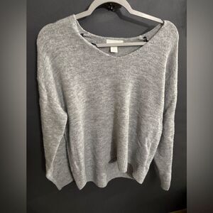 H&M Vneck Wide Collar Sweater Size Small Grey